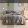Grey Soft Sherpa Faux Fur Comforter Set with Pillow Shams