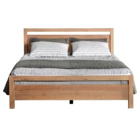 Farmhouse Solid Wood Platform Bed Frame with Headboard Footboard (size: KING)