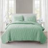 Coastal Beach Starfish Seashell Seahorse Light Green Teal Quilt Set