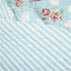Vintage Rose Ruffle Edge Light Quilt Set in Blue White and Pink