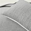 3-Piece Reversible Cotton Yarn Woven Quilt Set in Grey Cream