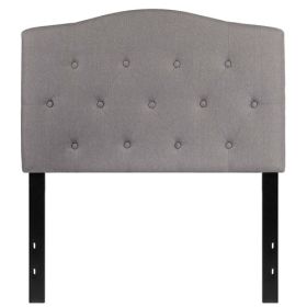 Twin size Fabric Upholstered Button Tufted Headboard (Color: LIght Gray)