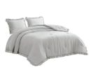 Grey Stone Washed Ruffled Edge Microfiber Comforter Set