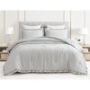 Grey Stone Washed Ruffled Edge Microfiber Comforter Set
