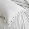 Grey Stone Washed Ruffled Edge Microfiber Comforter Set