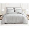 Grey Stone Washed Ruffled Edge Microfiber Comforter Set
