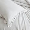 Grey Stone Washed Ruffled Edge Microfiber Comforter Set