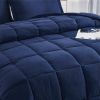 Navy 3 Piece Microfiber Reversible Comforter Set