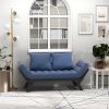 3 In 1 Convertible Sofa Chaise Lounger Bed with  2 Large Pillows