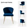 Velvet Upholstered Wingback Accent Side Chair w/ Gold Metal Legs