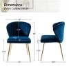 Velvet Upholstered Wingback Accent Side Chair w/ Gold Metal Legs