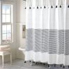 72-inch Stripes Cotton Shower Curtain with Tassels