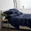 Navy Blue 4-Piece Soft Wrinkle Resistant Microfiber/Polyester Sheet Set