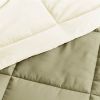 Microfiber Reversible Comforter Set in Sage Green/Cream