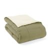 Microfiber Reversible Comforter Set in Sage Green/Cream