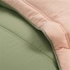 Lightweight Reversible Quilted Comforter Set in Green/Pink