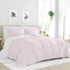 Microfiber Reversible Comforter Set in Blush Pink and White