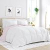 Microfiber Reversible Comforter Set in Blush Pink and White