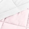 Microfiber Reversible Comforter Set in Blush Pink and White