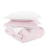 Microfiber Reversible Comforter Set in Blush Pink and White