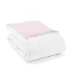 Microfiber Reversible Comforter Set in Blush Pink and White