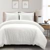 Polyester Black White Striped Rose Floral Piece Quilt Set