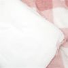 Plaid Soft Faux Fur Comforter Set Pink Blush