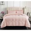 Pink 3 Piece Microfiber Reversible Comforter Set
