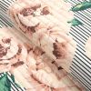 Polyester Black White Striped Rose Floral Piece Quilt Set