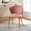 Velvet Upholstered Wingback Accent Side Chair w/ Gold Metal Legs