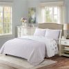 Lightweight Purple Grey White Floral Quilt Set