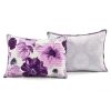 Purple Grey Flowers Lightweight Polyester Microfiber Quilt Set