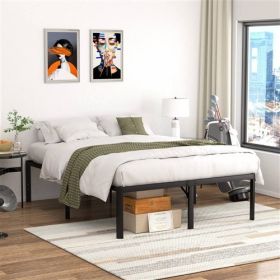 18-inch Rounded Edge Corners Metal Bed Frame with Under-bed Storage Space (size: QUEEN)
