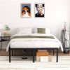 18-inch Rounded Edge Corners Metal Bed Frame with Under-bed Storage Space