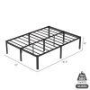 18-inch Rounded Edge Corners Metal Bed Frame with Under-bed Storage Space