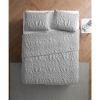 Coastal Beach Embossed Starfish Seashell Seahorse Grey 3-Piece Quilt Set