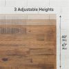 Solid Wood Modern Platform Bed Frame with Adjustable Height Headboard