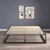 10-inch Low Profile Modern Metal Wood Slat Platform Bed Frame