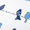 Blue White Floral Birds on Wire Soft Polyester 6 Piece Sheet Set