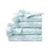 Polyester Blue Ruffle Floral 6 Piece Sheet Set