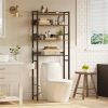 Over the Toilet Storage Freestanding Modern Metal Wood Shelving Unit