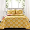 Red Orange Flowers Lightweight Polyester Microfiber Quilt Set
