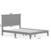 Traditional Solid Oak Wooden Platform Bed Frame with Headboard in Black