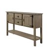 Farmhouse Solid Wood Sofa Table with Storage Drawers