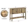 Farmhouse Solid Wood Sofa Table with Storage Drawers