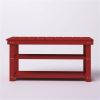 Wooden 2-Shelf Shoe Rack Storage Bench for Entryway or Closet