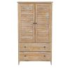FarmHome Louvered Distressed Solid Pine Armoire