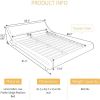 Modern White Faux Leather Upholstered Platform Bed Frame with Headboard