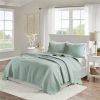 3-Piece Reversible Scalloped Edges Microfiber Quilt Set in Seafoam