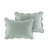 3-Piece Reversible Scalloped Edges Microfiber Quilt Set in Seafoam